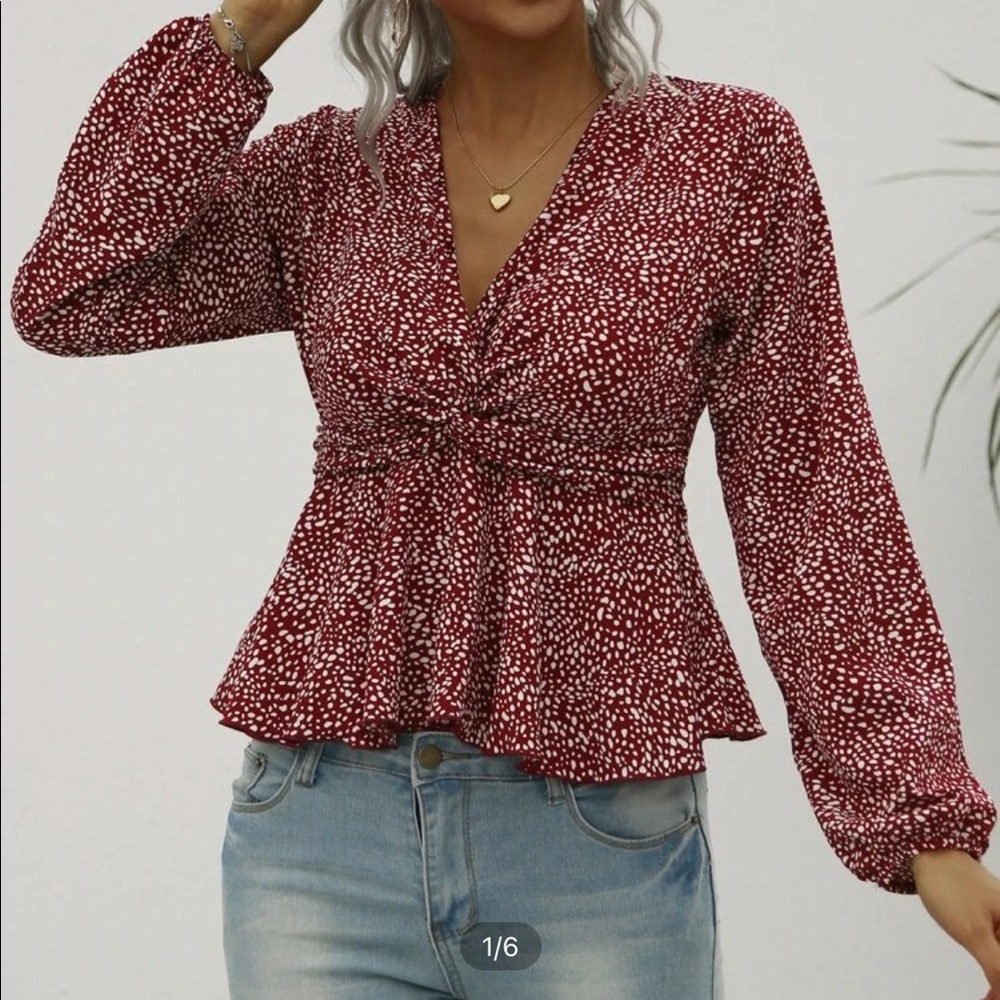 Shein Dalmatian Print Blouse